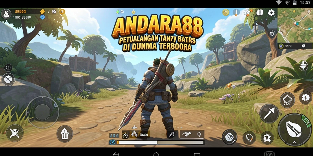 Tampilan gameplay ANDARA88 dengan eksplorasi dunia terbuka yang luas.