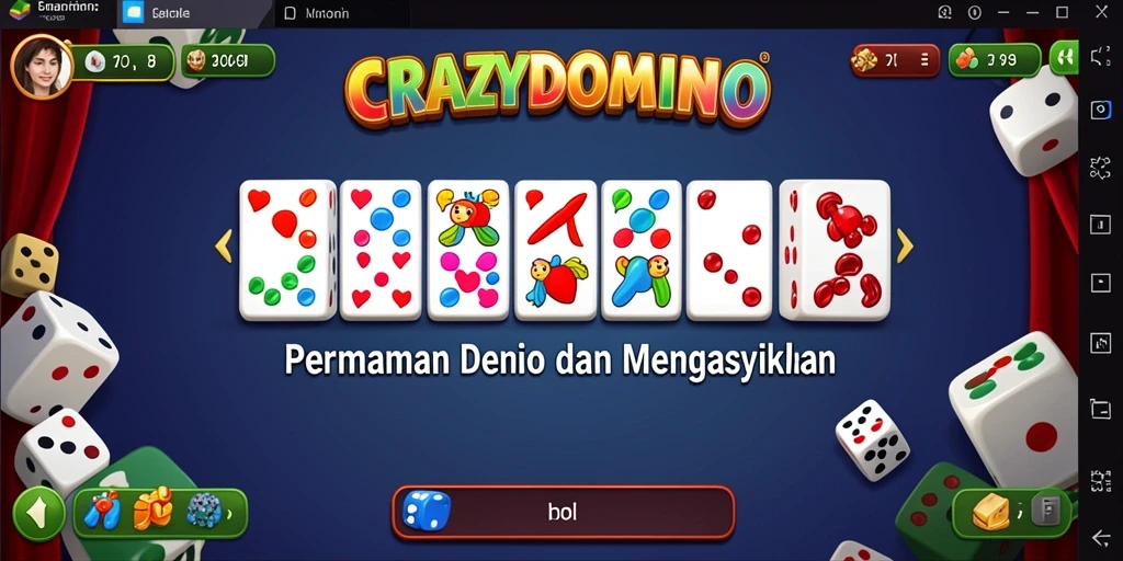 Tangkapan layar gameplay seru dari CRAZYDOMINO.