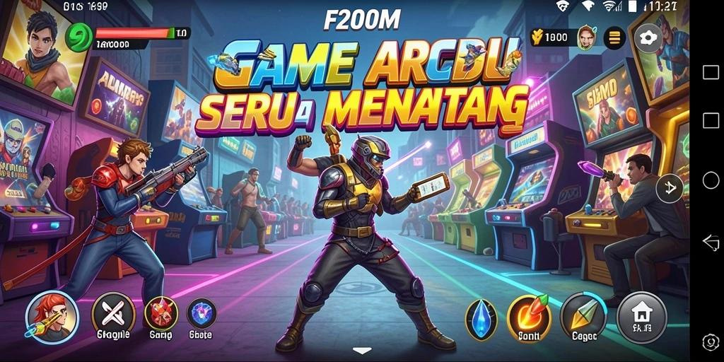 Tampilan gameplay seru F200M dalam mode Arcade yang menantang.