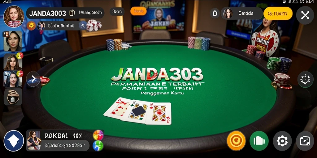Tampilan gameplay Poker yang seru dan interaktif dalam JANDA303.