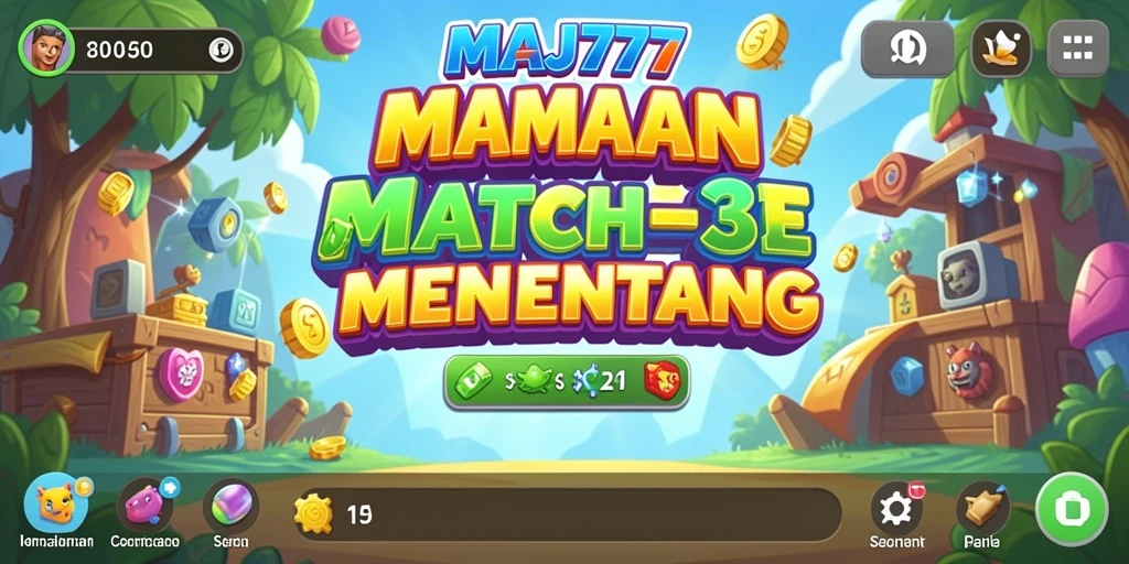 Screenshot gameplay MAJ777 yang menunjukkan aksi Match-3 yang seru.