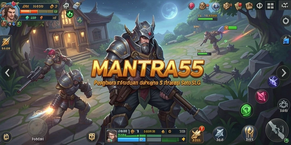Tampilan strategi gameplay yang intens di MANTRA55.