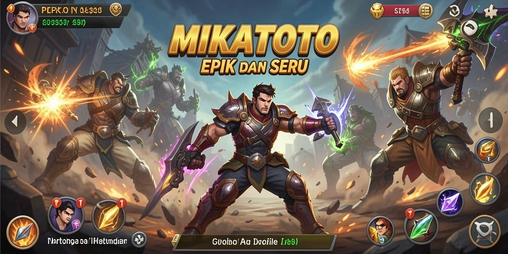 Gameplay MIKATOTO yang intens dan penuh aksi pertarungan.