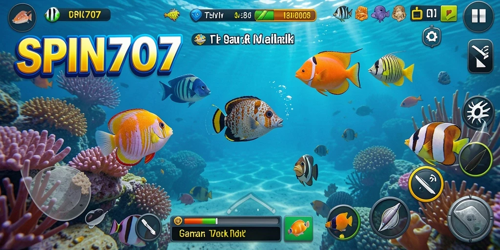 Tampilan gameplay seru dalam SPIN707 yang penuh aksi Tembak Ikan.