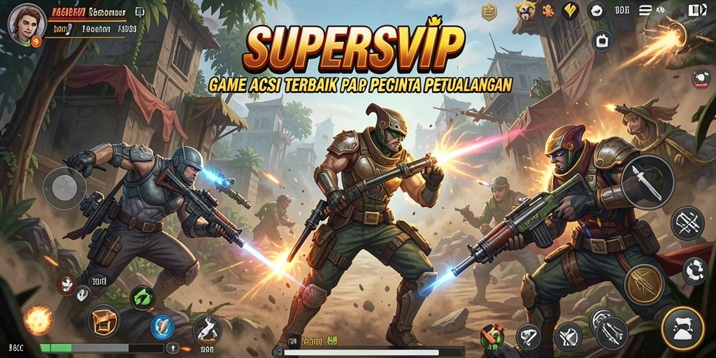 Tampilan gameplay seru dari SUPERSVIP yang penuh aksi.