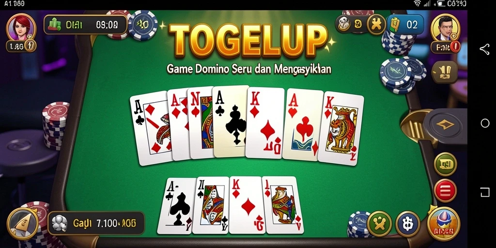 Screenshot game TOGELUP menampilkan gameplay seru dalam Domino.