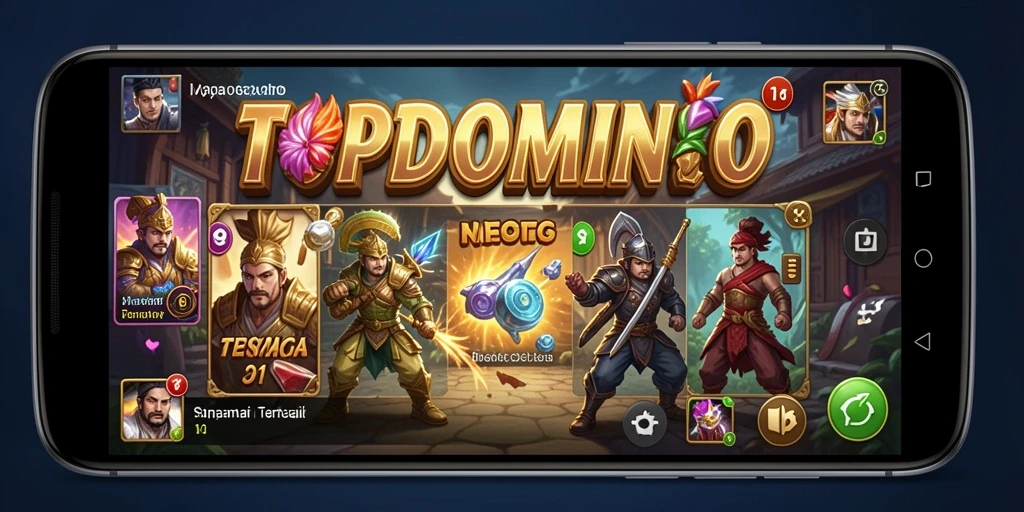 Screenshot gameplay TOPDOMINO menunjukkan strategi dan taktik yang mendebarkan.