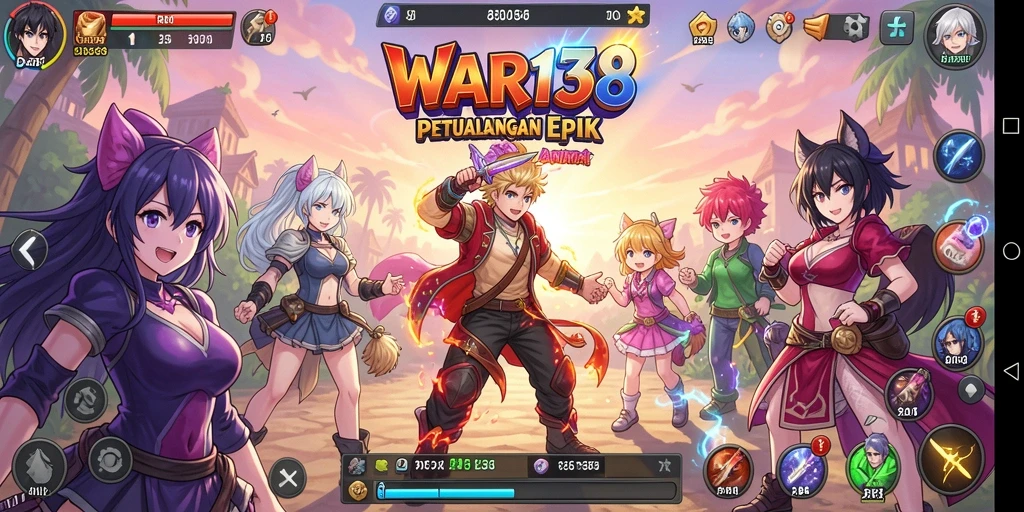 Gameplay seru dalam <strong>WAR138</strong> dengan aksi karakter anime.