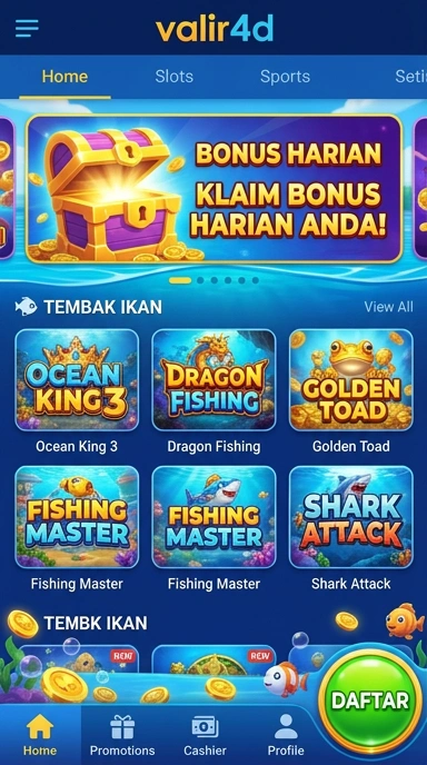 Tampilan utama aplikasi valir4d yang sederhana dan intuitif.